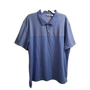 Calvin Klein Men's XXL Short Sleeve Polo Shirt Dream Blue Comb Wicking NWT 2XL